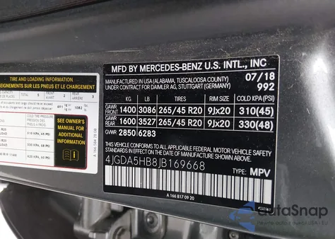 2018 Mercedes-Benz Gle 350 4Matic z USA, uszkodzony, nr VIN 4JGDA5HB8JB169668